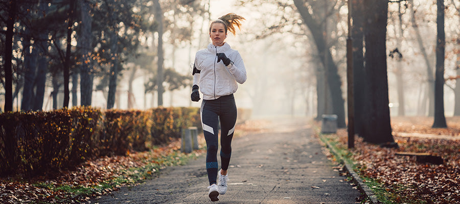 Athletic female going for a jog in a park