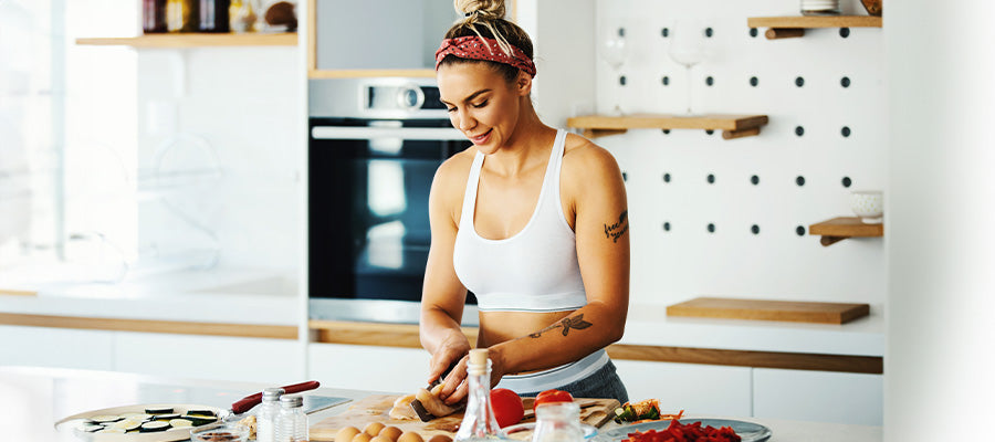 Athletic woman planing out her diet with PerfectAmino